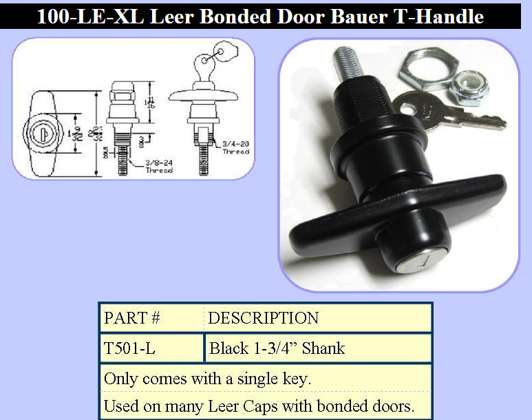 Cap and Lid Parts | Ishler's Truck Caps